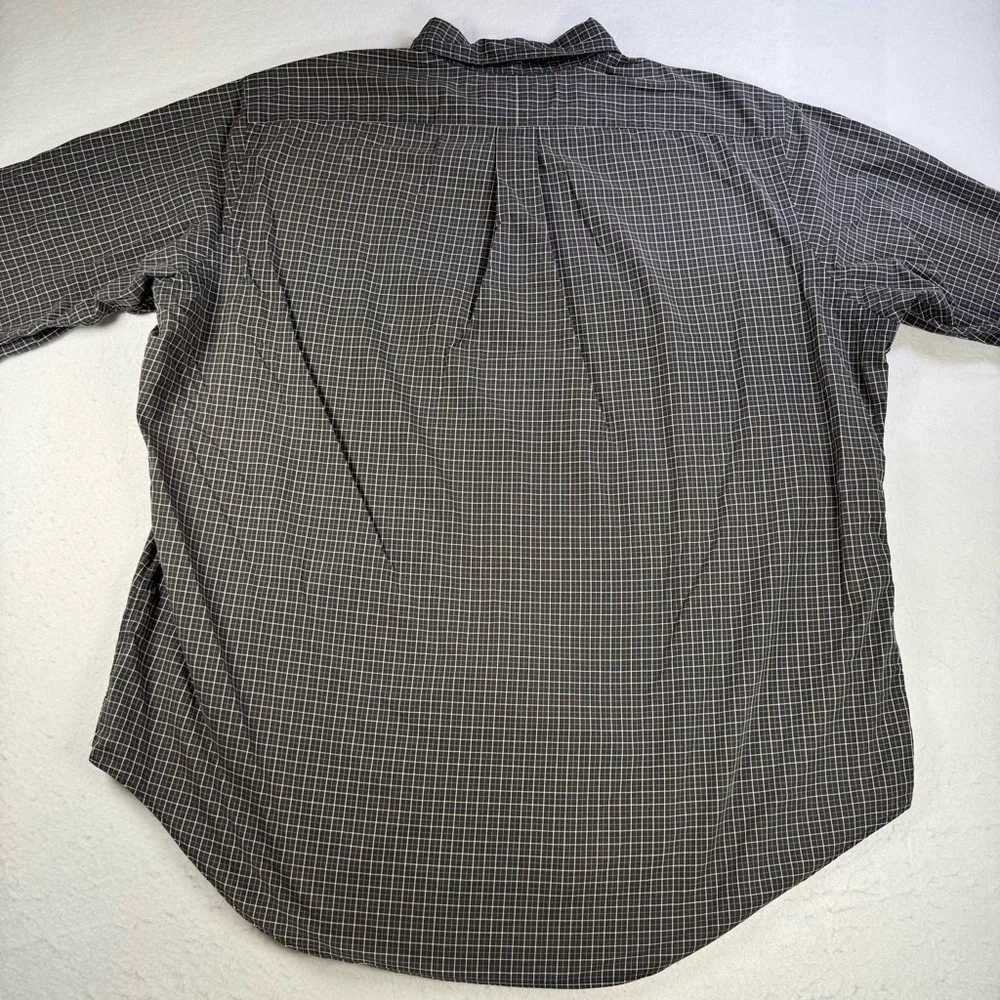 Ralph Lauren Classic Fit Brown Plaid Button Down Shirt Men’s XL Cotton